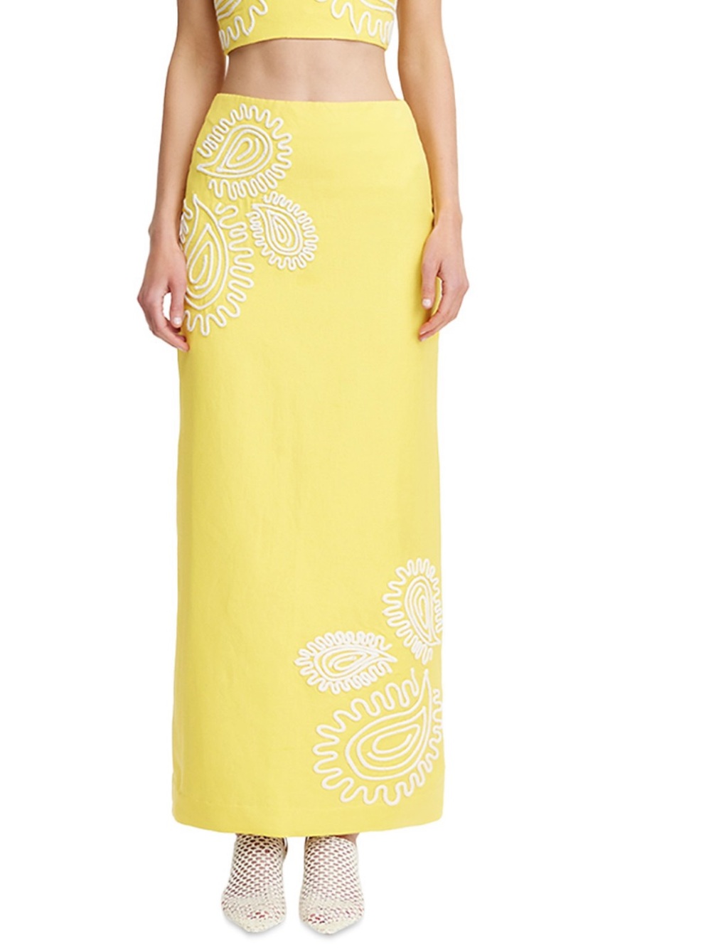 NWT Significant Other Yellow Embroidered Pencil Skirt - Women